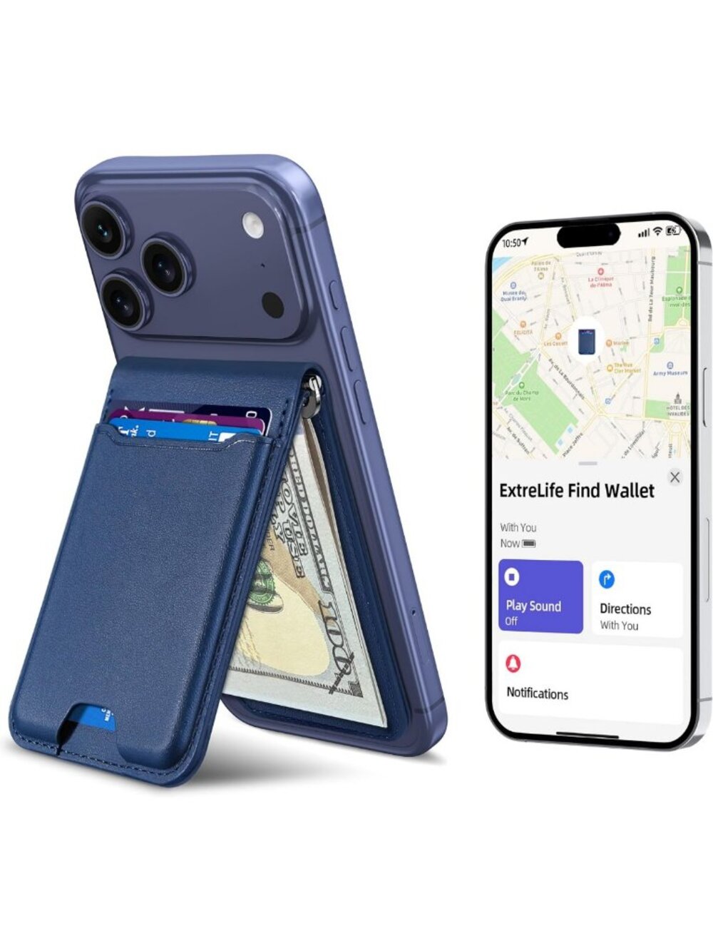 MagSafe Wallet with Money Clip & 5 Card Holder - Compatible with Apple Find My